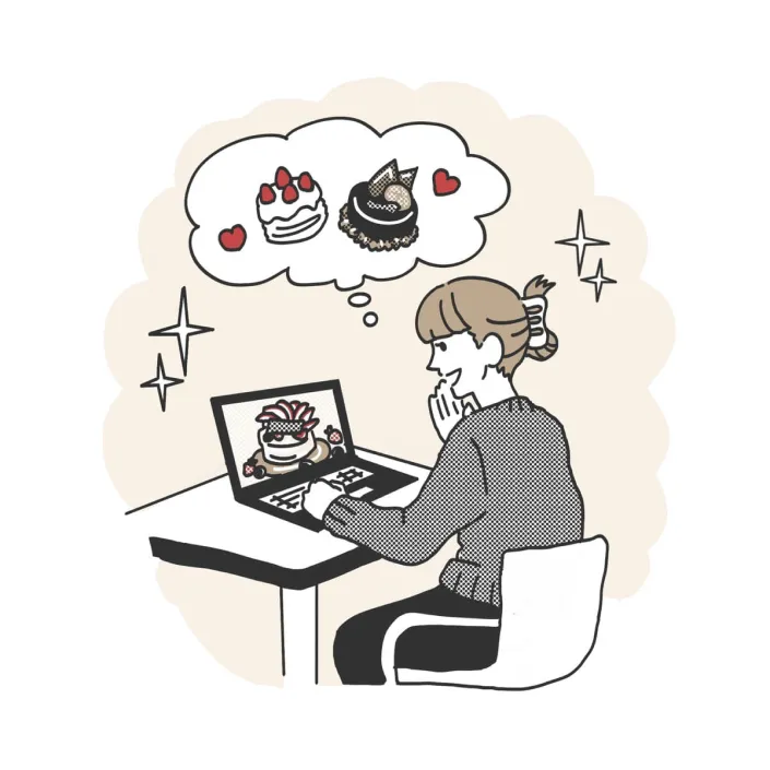 ネット注文で、推しケーキ確保