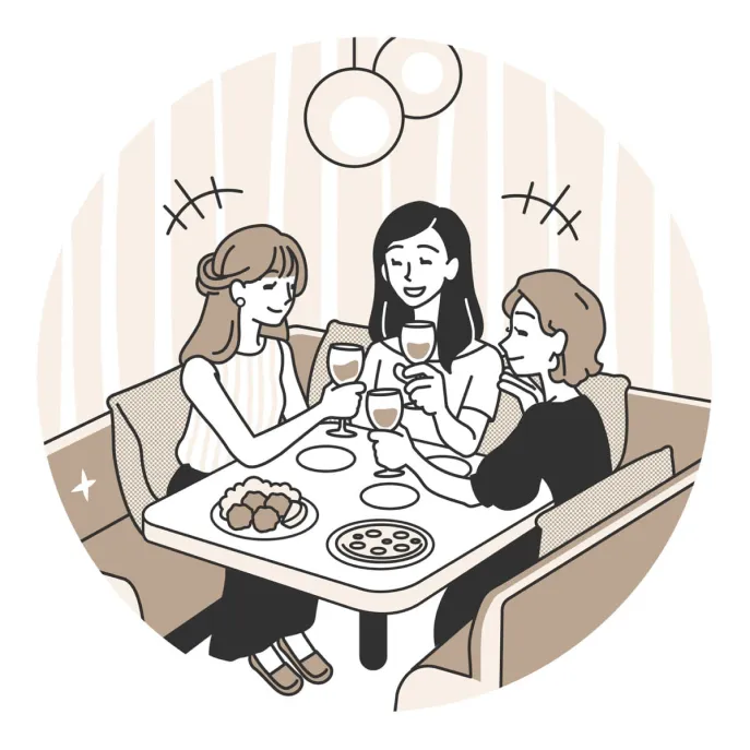 女子会個室で、VIP気分全開