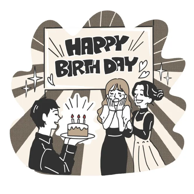 誕生日サプライズ、ここで決行